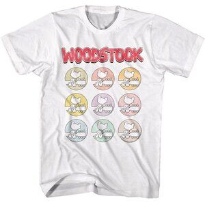 Woodstock Rainbow Bird Logo Guitar Hippie Music Festival Vintage Graphic Shirt